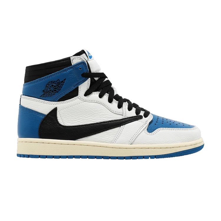 Fragment x Travis Scott x Air Jordan 1 Retro High Fragment x Travis Scott x Air Jordan 1 High with reverse Swoosh and premium leather