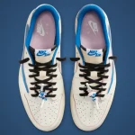 Travis Scott x Fragment x Air Jordan 1 Low with reverse Swoosh and premium leather