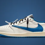 Travis Scott x Fragment x Air Jordan 1 Low with reverse Swoosh and premium leather