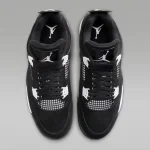 Air Jordan 4 Retro White Thunder black nubuck sneaker with white accents