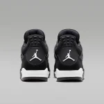 Air Jordan 4 Retro White Thunder black nubuck sneaker with white accents