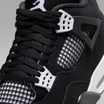 Air Jordan 4 Retro White Thunder black nubuck sneaker with white accents