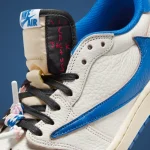 Travis Scott x Fragment x Air Jordan 1 Low with reverse Swoosh and premium leather