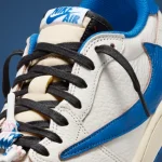 Travis Scott x Fragment x Air Jordan 1 Low with reverse Swoosh and premium leather