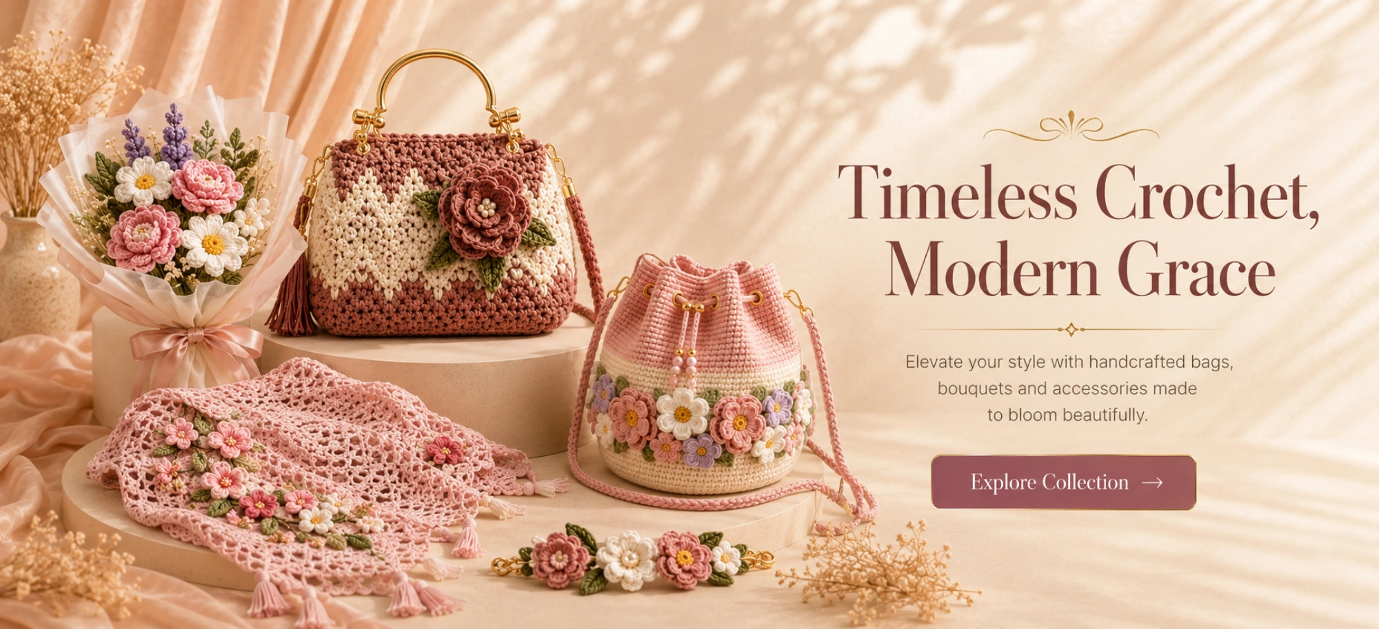 Stylclo handmade crochet accessories featured collection banner