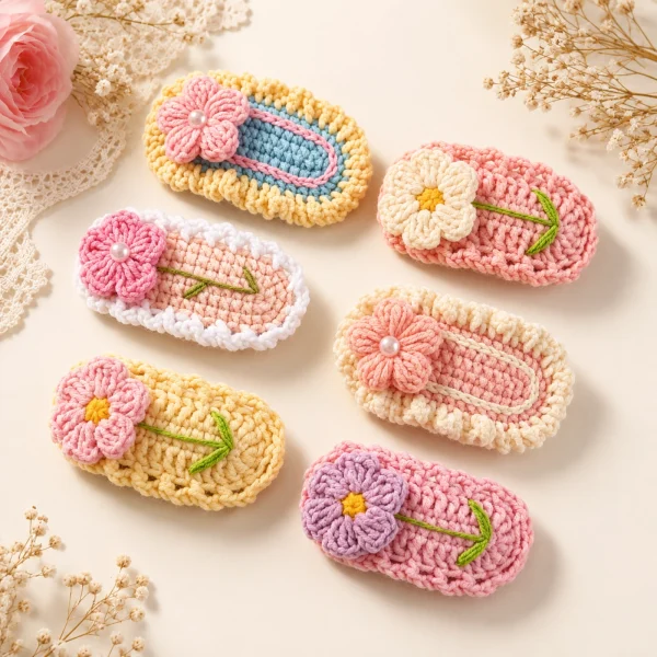 1 Mini Flower Crochet Hair Clips Set product image
