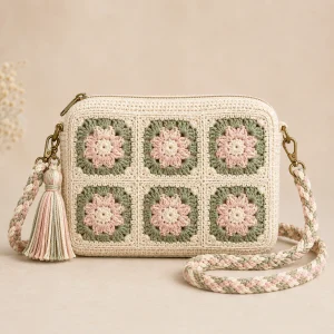 Plum Bloom Crochet Sling Bag product image