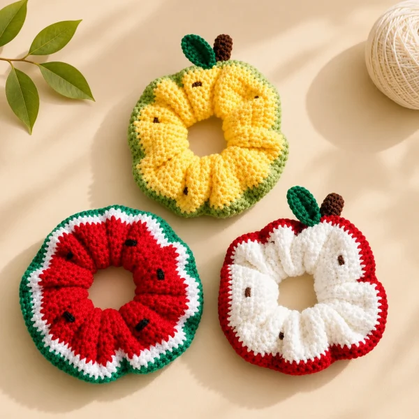Floral Crochet Scrunchie Set gallery image 2