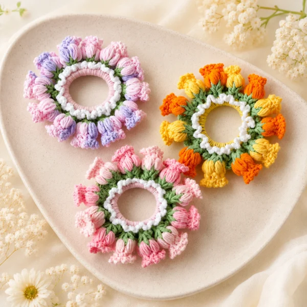 Pastel Crochet Scrunchie Set gallery image 2