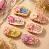 2 Mini Flower Crochet Hair Clips Set gallery image 2