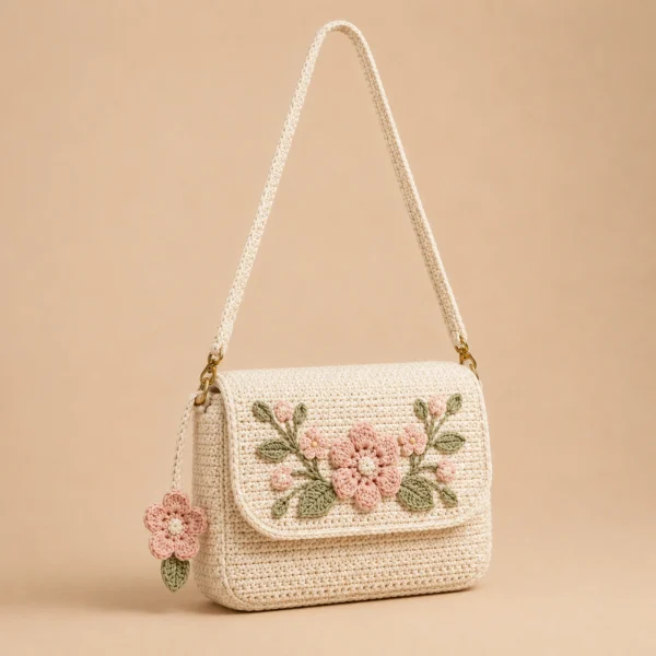 2 Sienna Flower Crochet Sling Bag gallery image 2