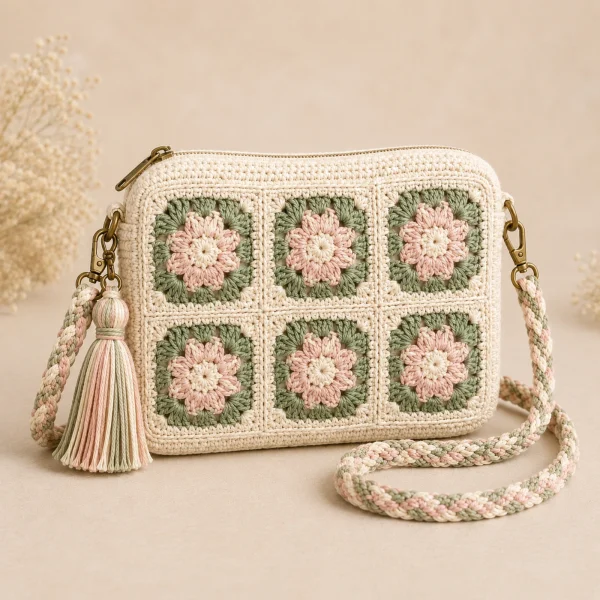 2 Plum Bloom Crochet Sling Bag gallery image 2