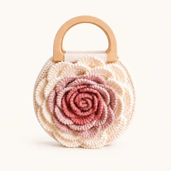 Pearl Bloom Crochet Clutch gallery image 2
