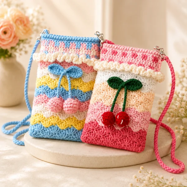 3 Daisy Crochet Phone Pouch gallery image 3
