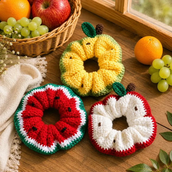 Floral Crochet Scrunchie Set gallery image 3