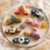 3 Blossom Crochet Hair Clips Set gallery image 3