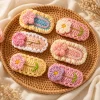 3 Mini Flower Crochet Hair Clips Set gallery image 3