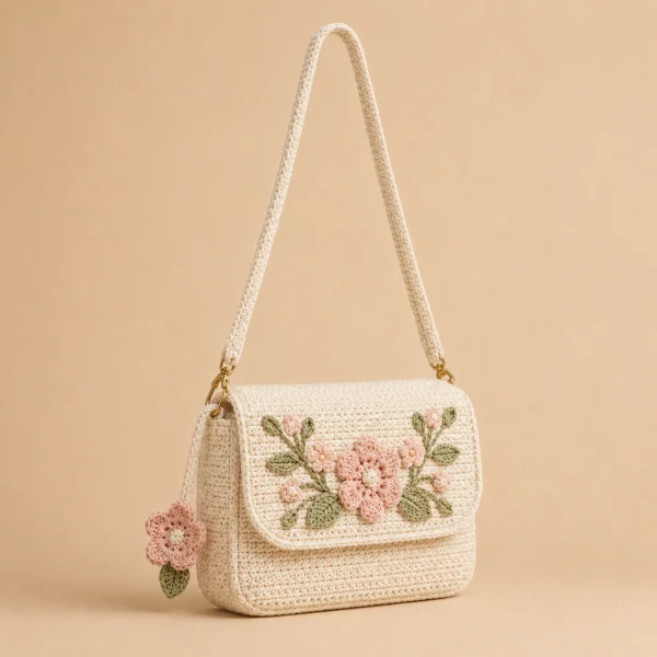 3 Sienna Flower Crochet Sling Bag gallery image 3