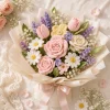 3 Rose Crochet Flower Bouquet gallery image 3