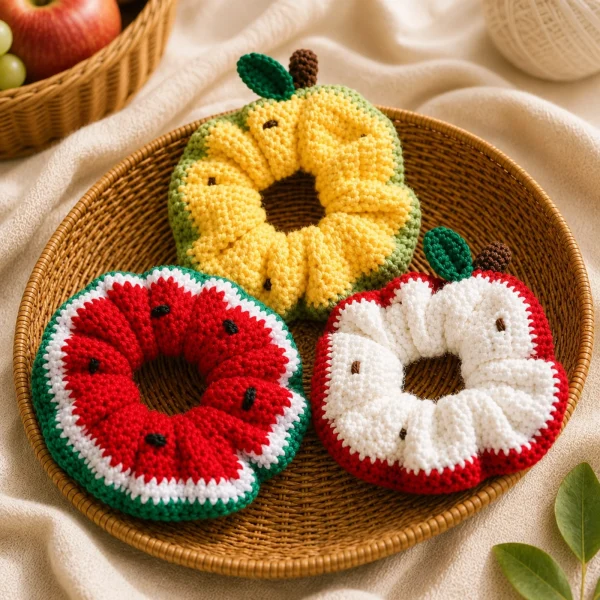 Floral Crochet Scrunchie Set gallery image 4