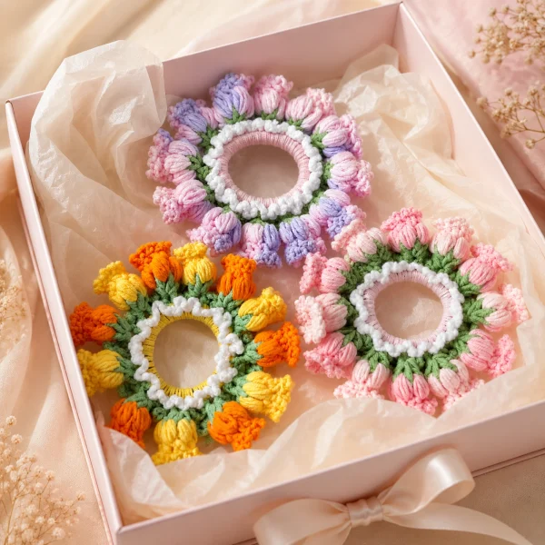 Pastel Crochet Scrunchie Set gallery image 4