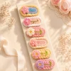 4 Mini Flower Crochet Hair Clips Set gallery image 4