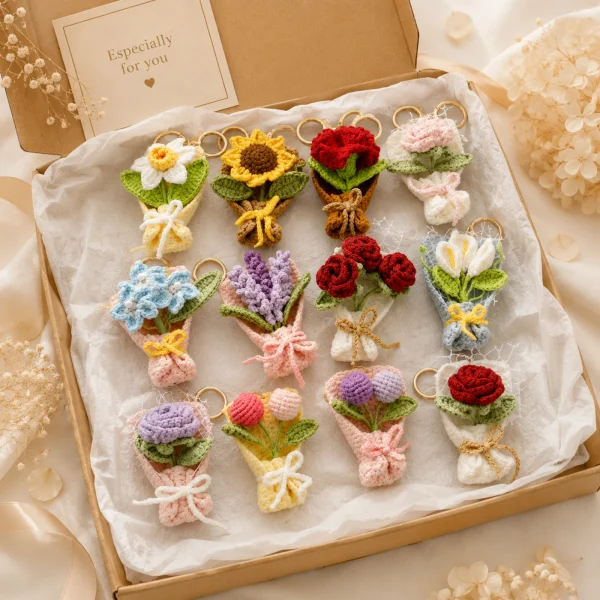 4 Mini Bloom Crochet Keychain gallery image 4