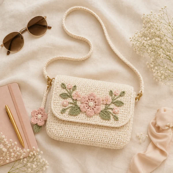 4 Sienna Flower Crochet Sling Bag gallery image 4