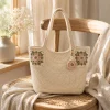 Blush Bloom Crochet Tote Bag gallery image 5