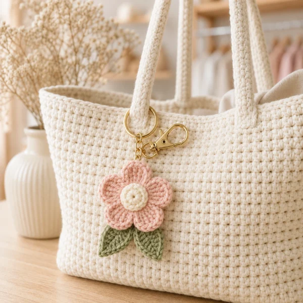 5 Flower Charm Crochet Keychain gallery image 5