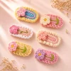 6 Mini Flower Crochet Hair Clips Set gallery image 6