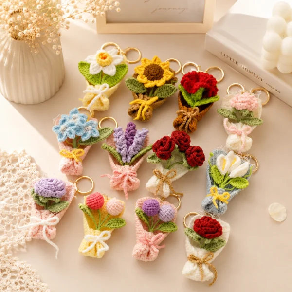 6 Mini Bloom Crochet Keychain gallery image 6
