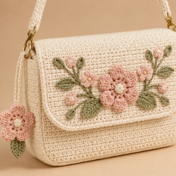6 Sienna Flower Crochet Sling Bag gallery image 6
