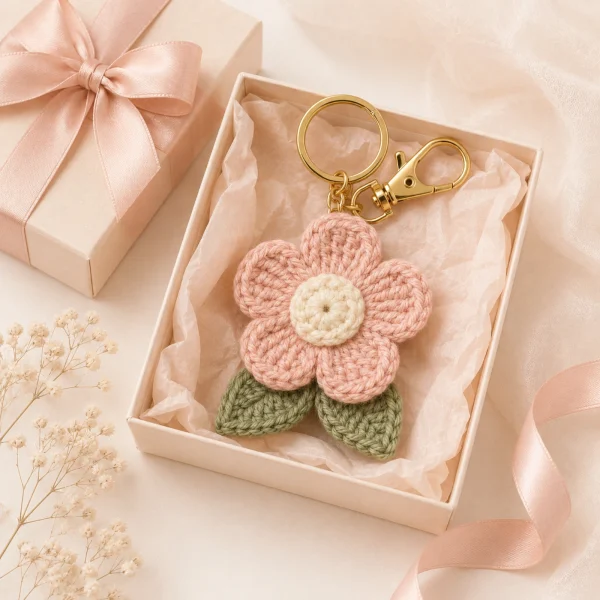 6 Flower Charm Crochet Keychain gallery image 6