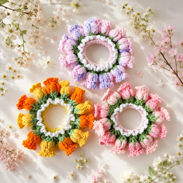 Pastel Crochet Scrunchie Set gallery image 7